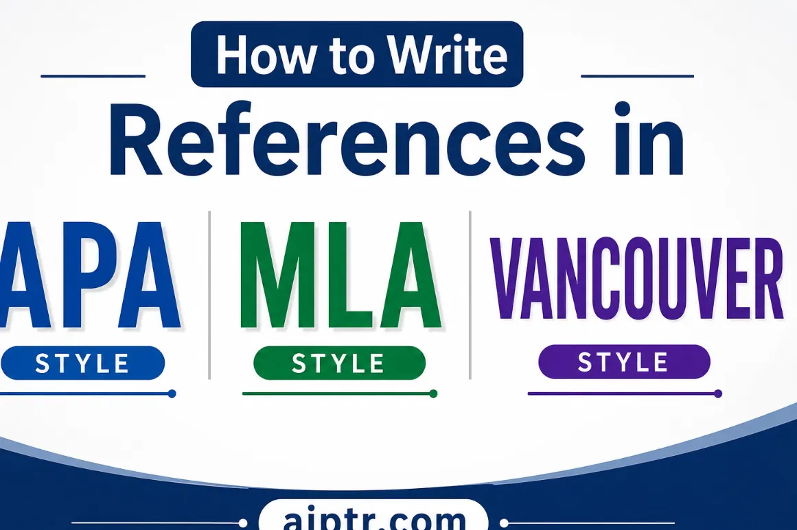 How to Write References in APA, MLA, and Vancouver Styles